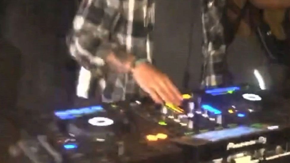 DJ decks used at rave
