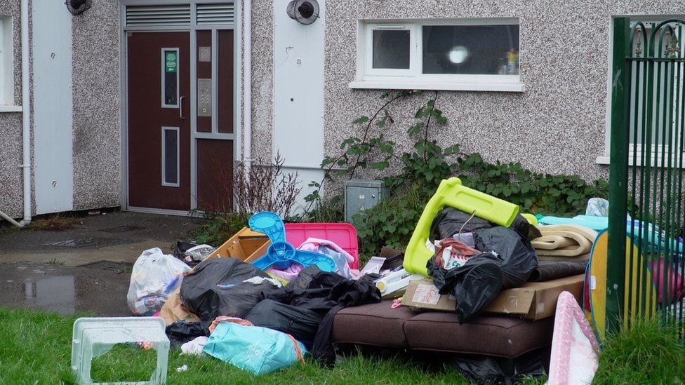 Fly-tipping and rubbish on the Lansbury Park estate