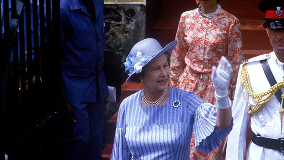 Queen Elizabeth II in Grenada in 1985