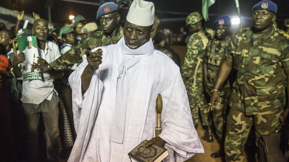 Gambia's Yahya Jammeh pictured in 24 November 2016 when he was still president