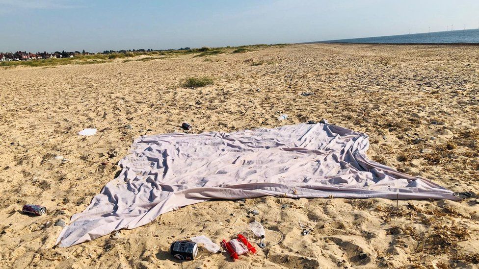 Litter on Great Yarmouth beach