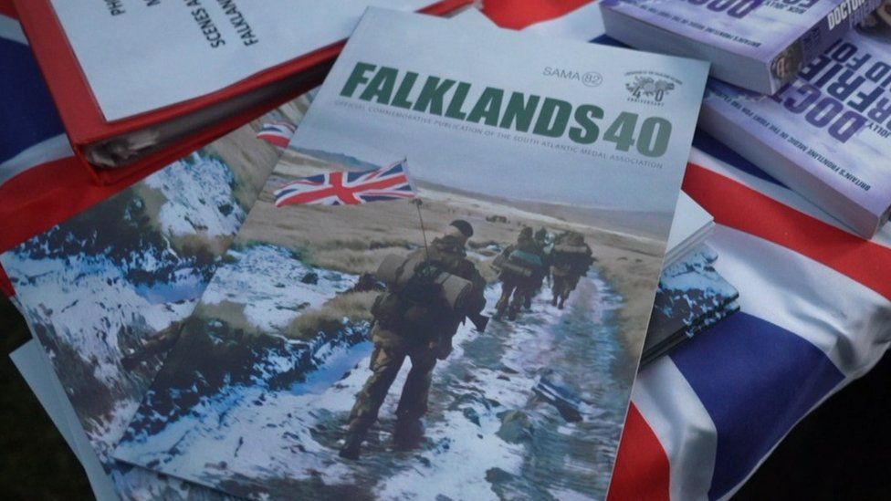 The photo of 40 commando on a yomp in the Falklands