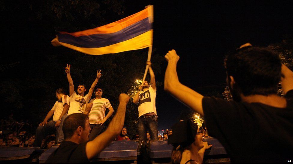 Protest against rising energy prices in Yerevan. 23 June 2015