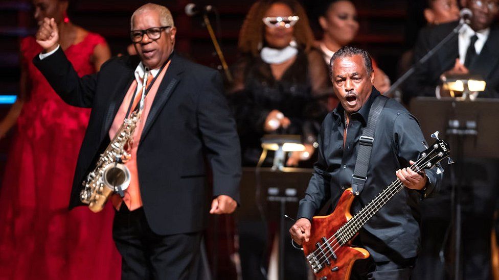 Dennis Thomas and Robert "Kool" Bell of Kool & The Gang at the 2019 Marian Anderson Award honouring the band in Philadelphia in 2019