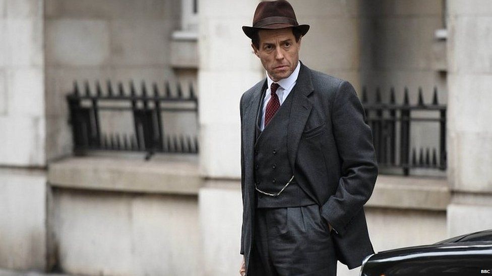Hugh Grant playing Jeremy Thorpe in A Very English Scandal