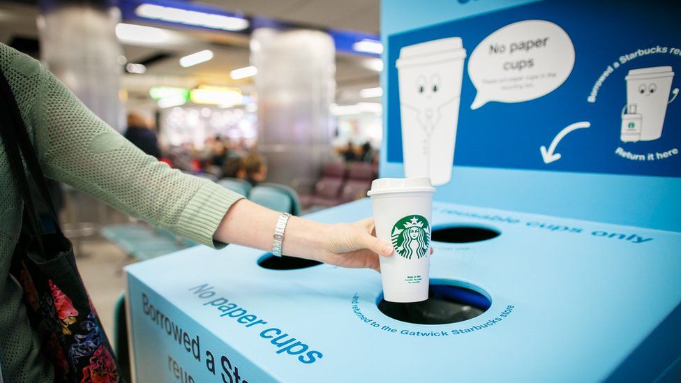 Reusable cups drop-off point