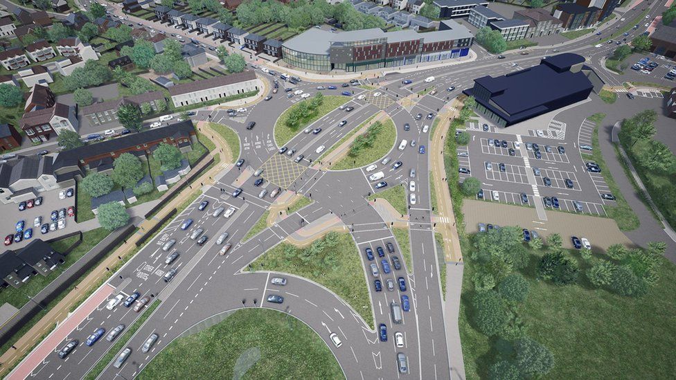 Final images of what the hamburger roundabout could look like