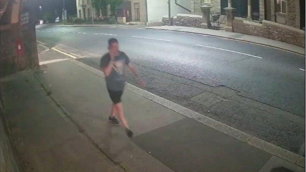 CCTV footage of James White walking down the road