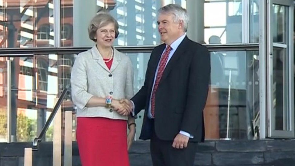 Theresa May and Carwyn Jones