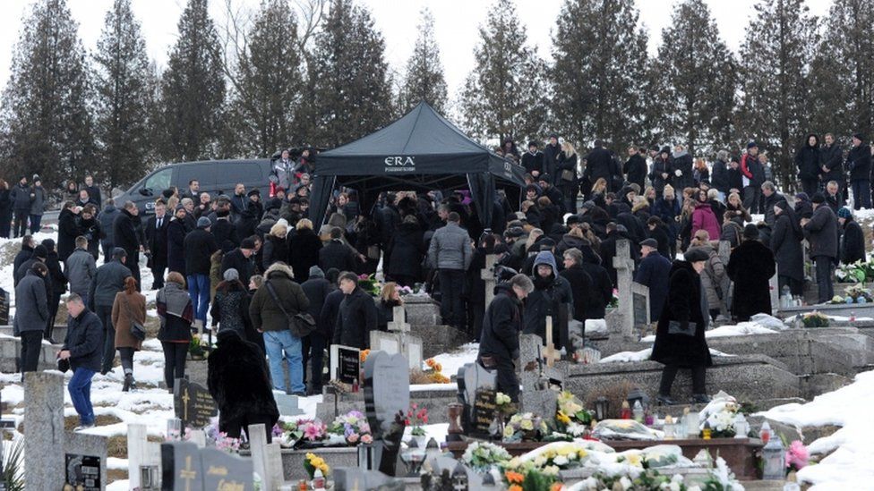 Hundreds attend the funeral of Martina Kusnirova in Gregorovce