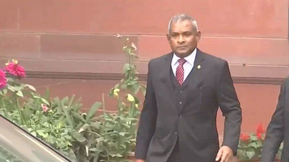 Maldives envoy was photographed leaving the Indian foreign ministry office in Delhi