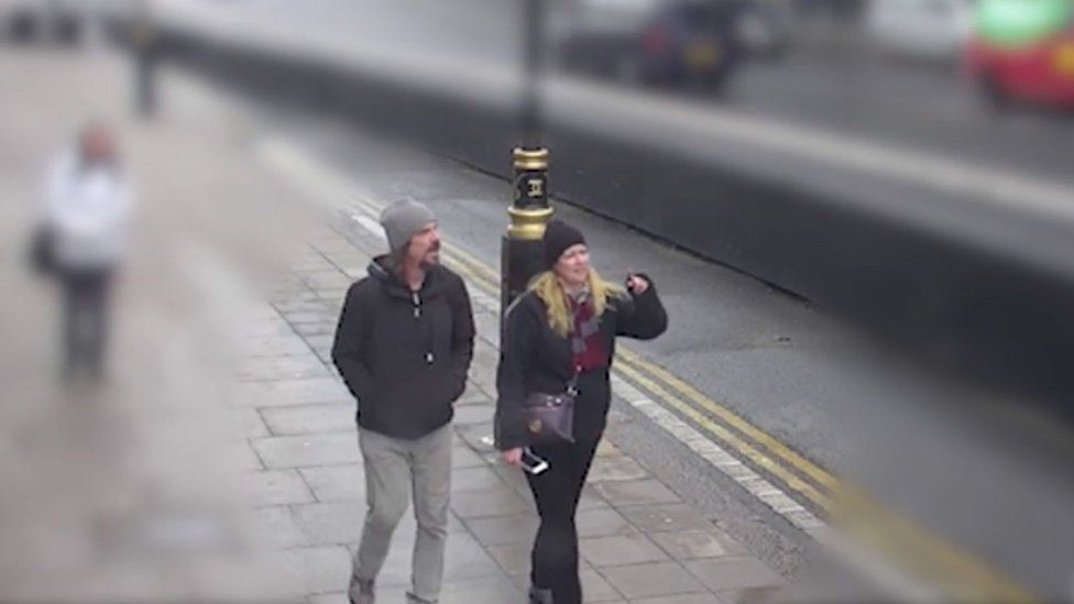 CCTV of victim Kurt Cochran walking on Westminster Bridge with his wife Melissa on 22 March 2017