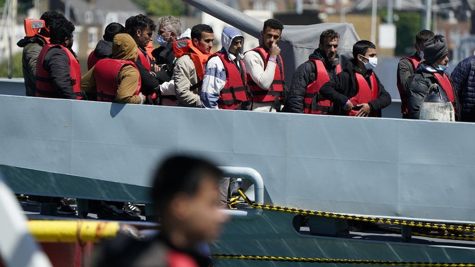 Migrants arriving at Dover