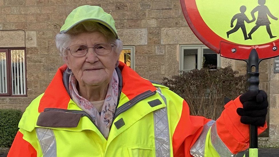 Long serving lollipop lady Mary Fisher, 87.