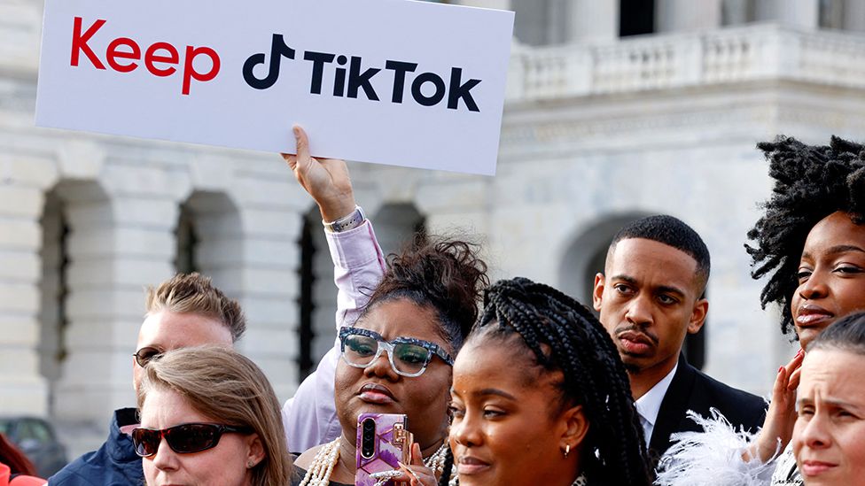 TikTok creators hold a news conference to speak out against a possible ban of TikTok at the House Triangle at the United States Capitol in Washington, U.S., March 22, 2023