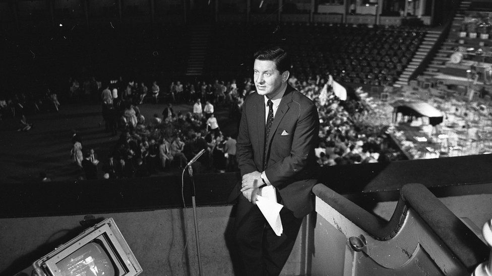 Richard Baker presenting the Proms in 1967