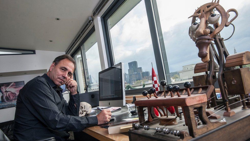 Anthony Horowitz in one of his offices