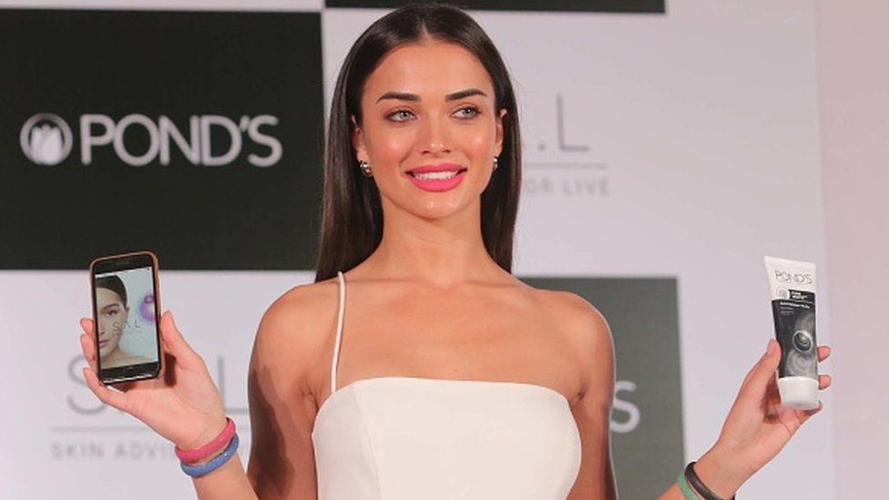 Bollywood actor and Pond's brand Ambassador Amy Jackson during the launch of Skin Advisor Live mobile application on December 14, 2017