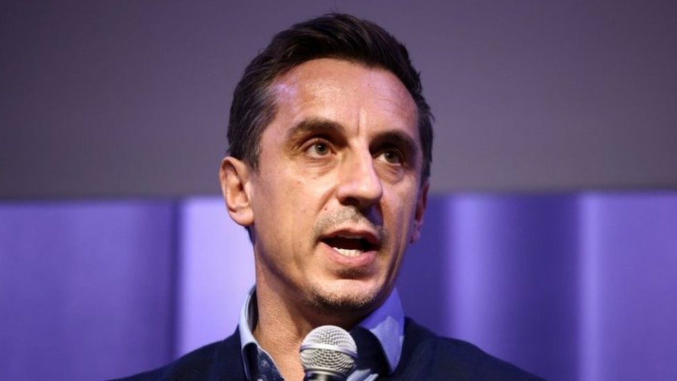 Gary Neville speaks at the Labour Party's annual conference in Liverpool