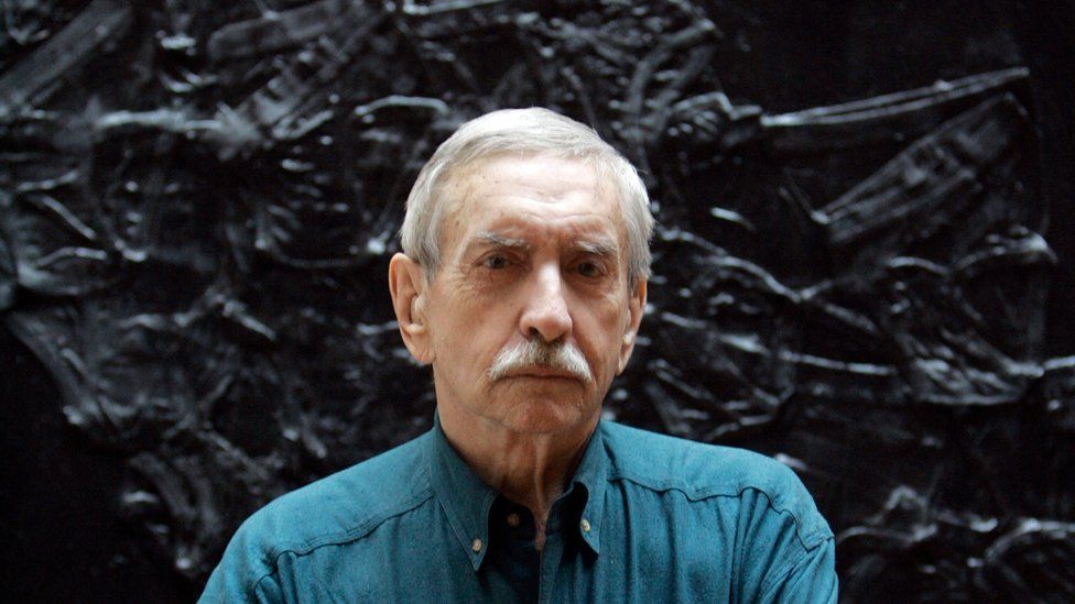In this March 13, 2008, file photo, Edward Albee poses for a portrait in New York. The three-time Pulitzer Prize-winning playwright has died in suburban New York City at age 88