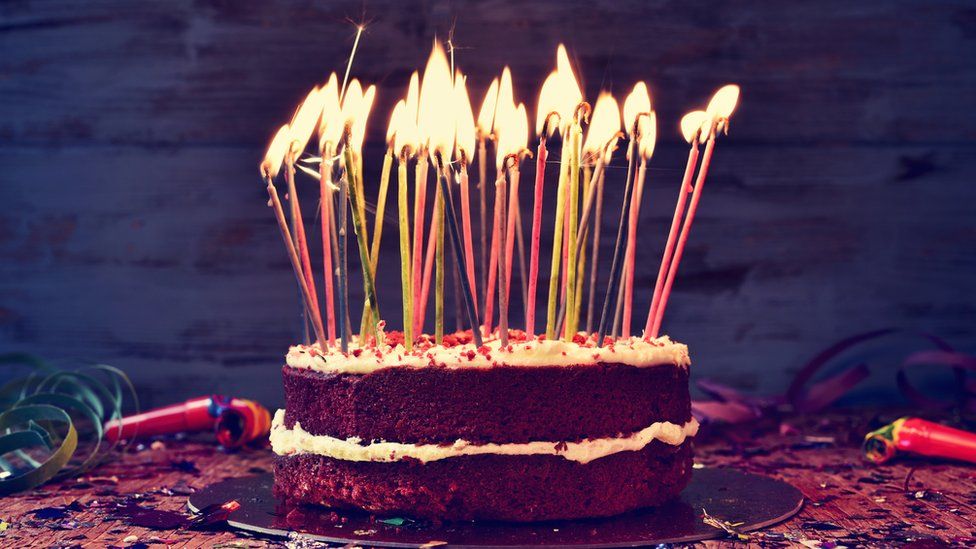 Birthday cake with candles