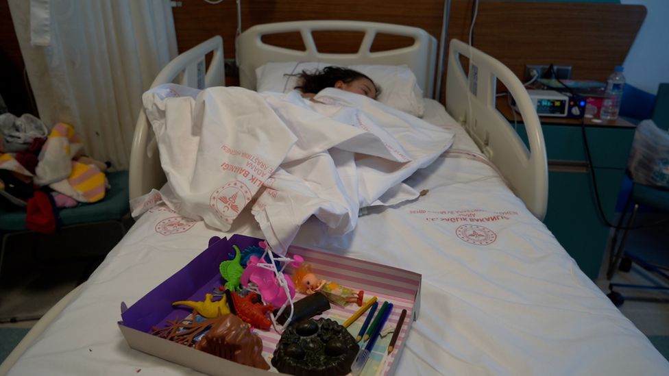 A girl who is believed to be aged five or six in Adana hospital