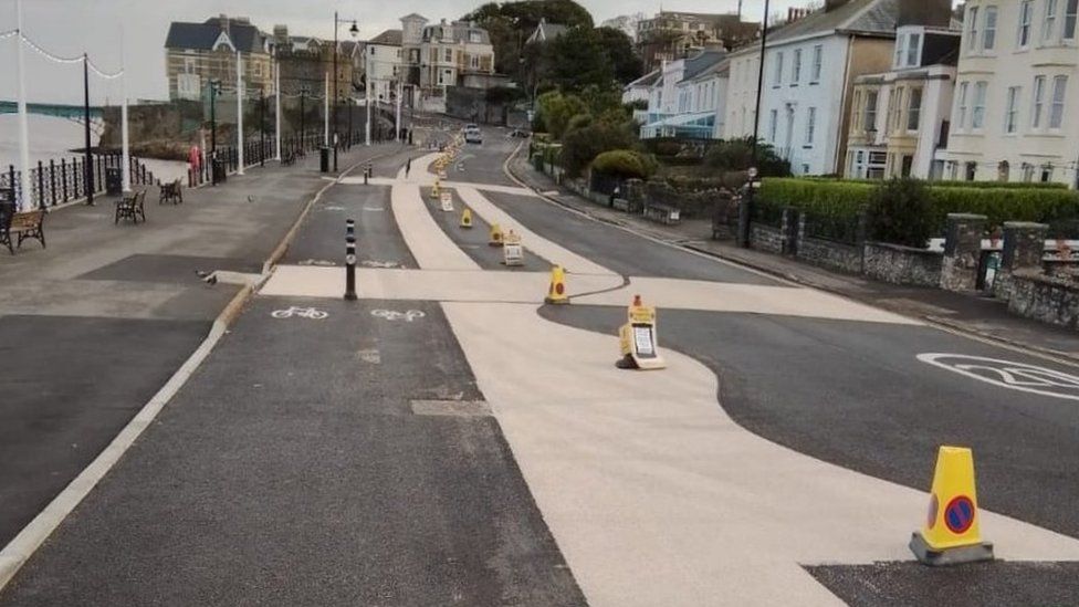 The new tarmac on Clevedon seafront