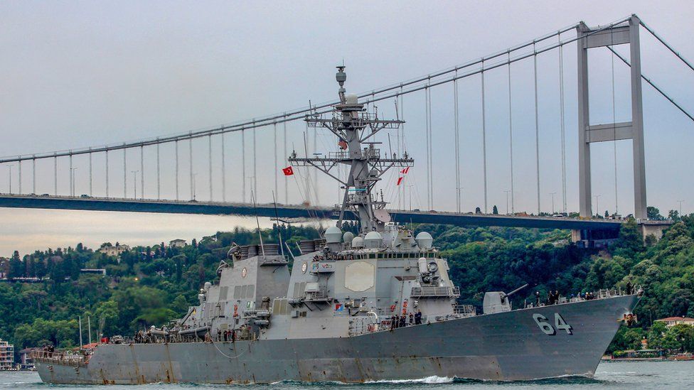 The U.S. Navy destroyer USS Carney in Instanbul