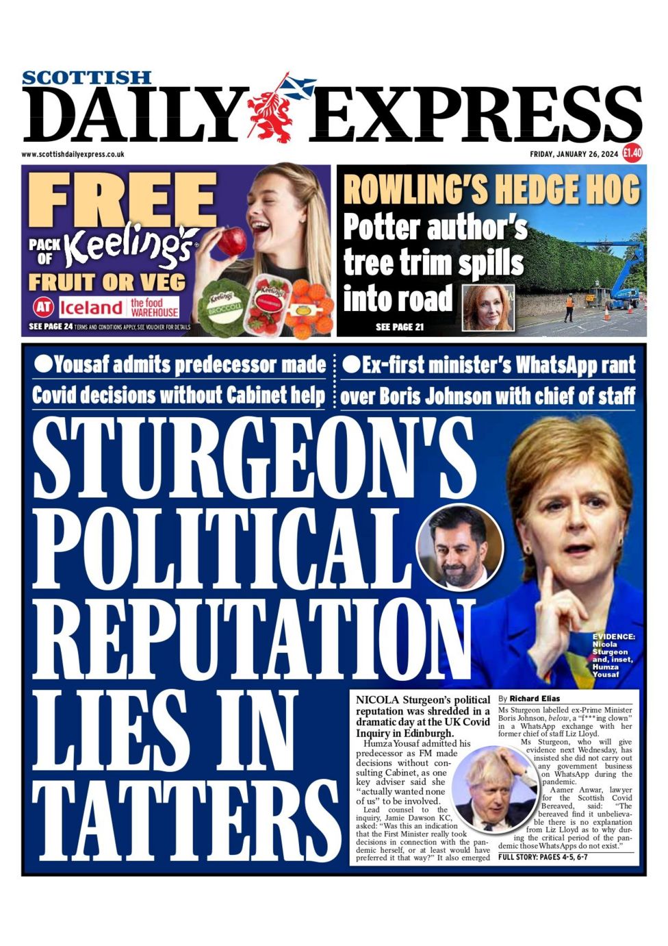 Scotland's papers: 'Foul-mouthed' Sturgeon and WhatsApp cover up claim ...