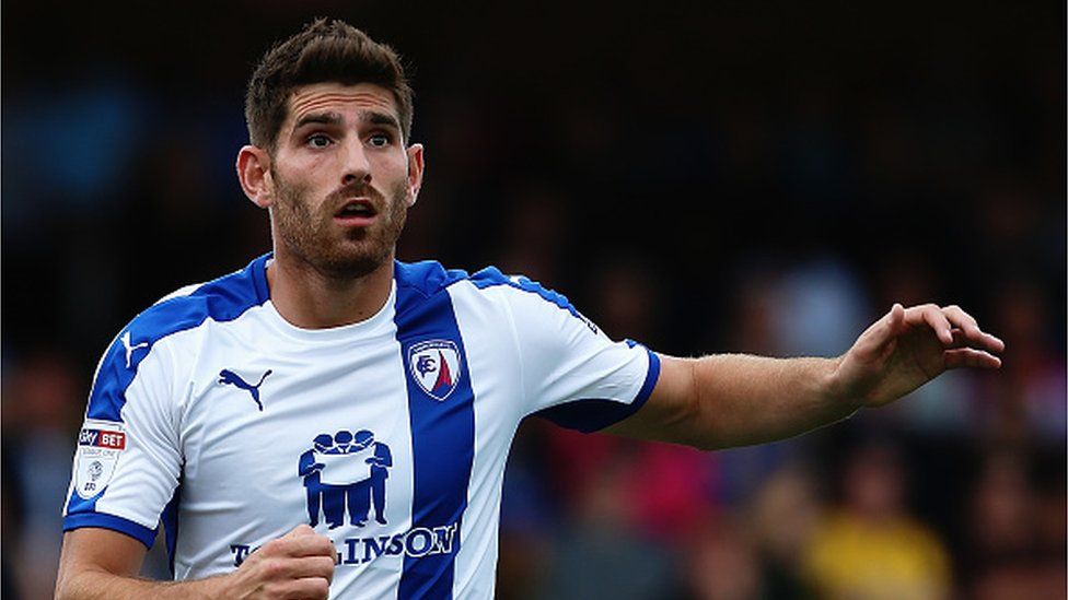 Ched Evans playing for Chesterfield