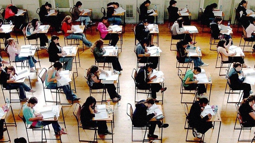 Students in exam room