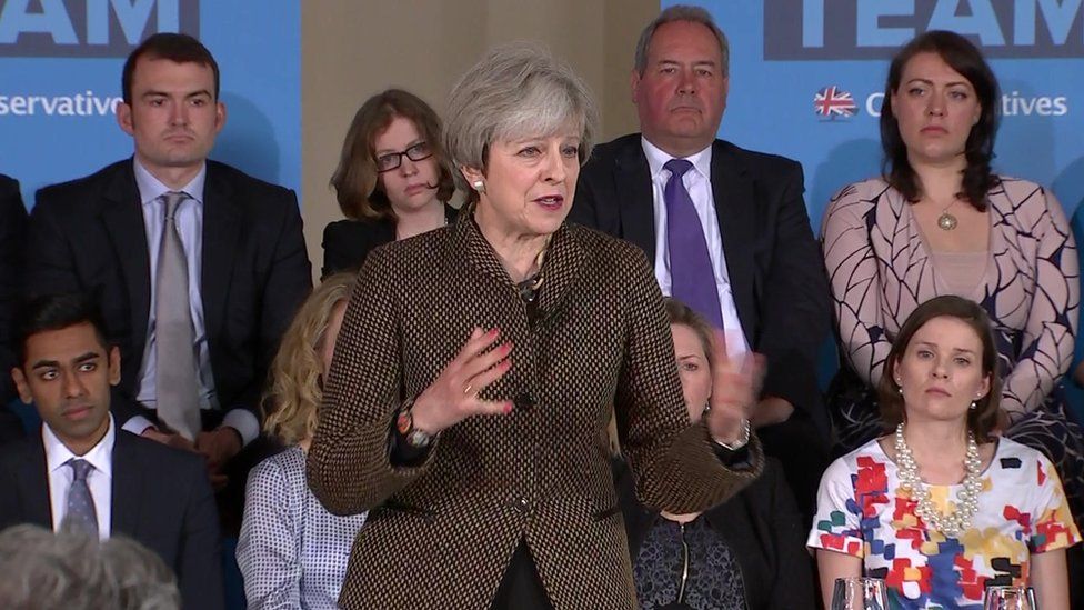 Theresa May speaking in Harrow