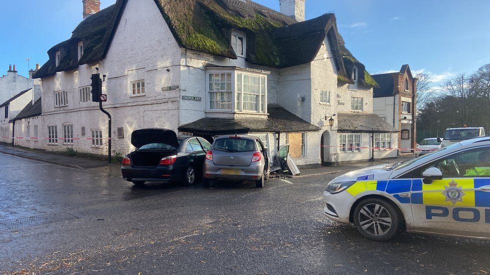 The scene of the crash at the Ye Olde White Horse in Spalding