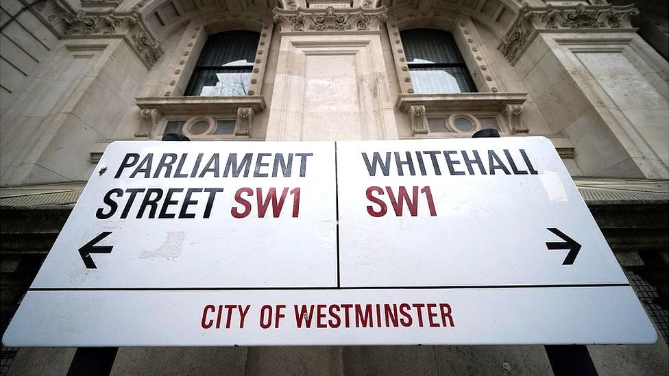 Sign showing Parliament Street and Whitehall