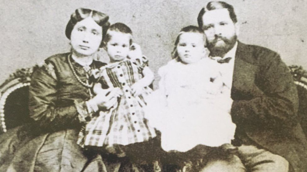 Sayyida Salme, her husband Rudolph Ruete and their two children