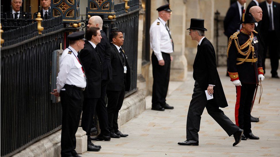 Business Secretary Jacob Rees-Mogg arrives at Westminster Abbey