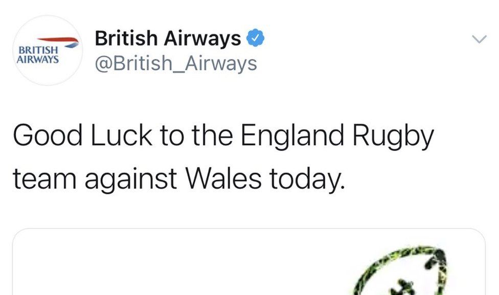 British Airways tweet