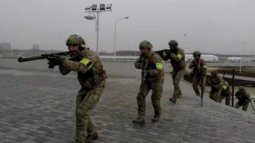 Still from Russian special forces training video in Kaliningrad