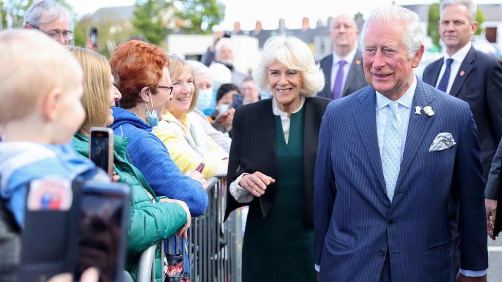 Prince Charles and Camilla, Duchess of Cornwall, meet well-wishers as they visit Bangor open air market, in Bangor, Northern Ireland, Britain May 19, 2021.