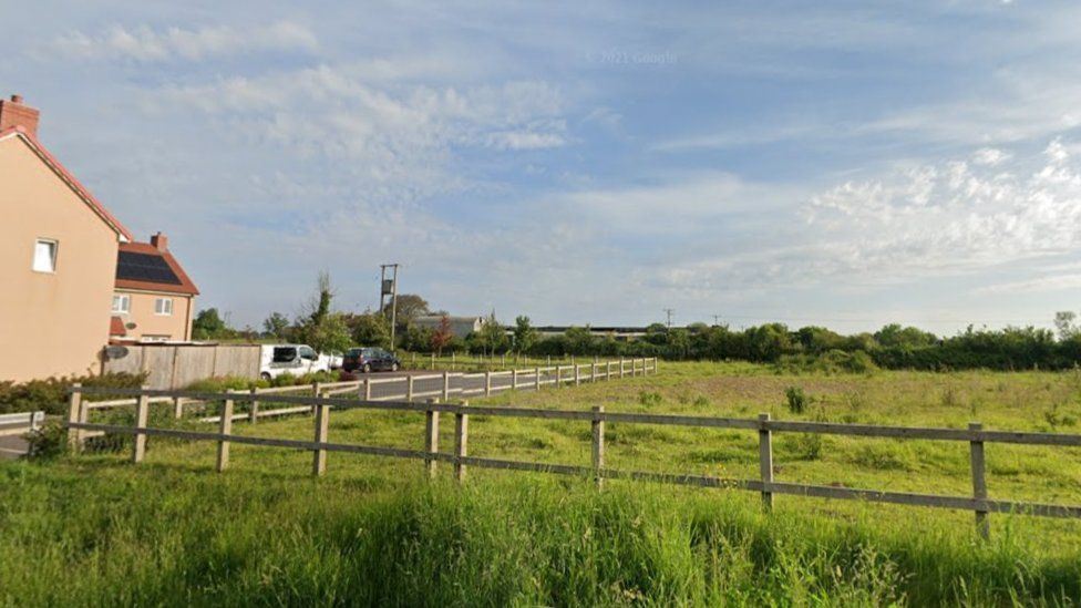 A photo of the field in which the development is proposed