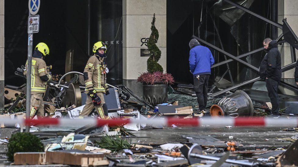 The hotel after the explosion