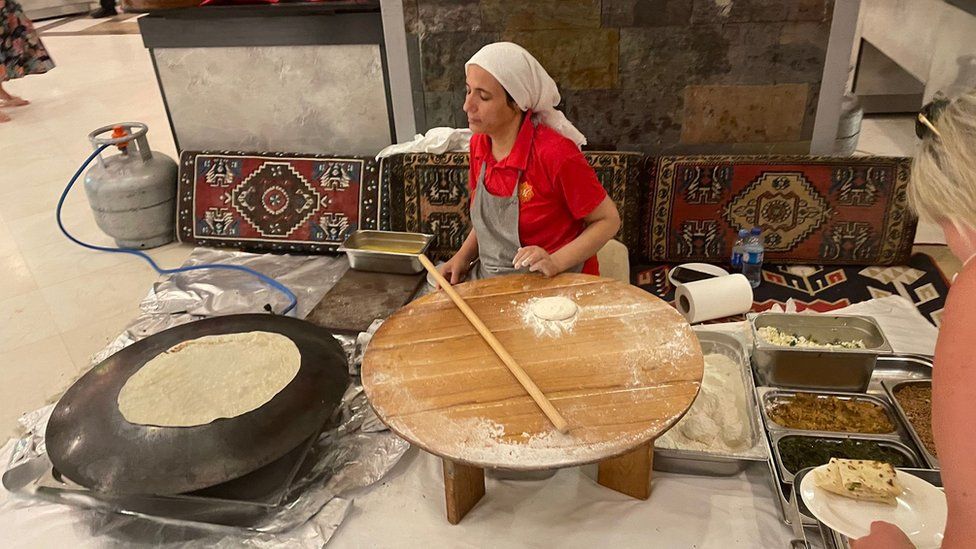 Lady making bread