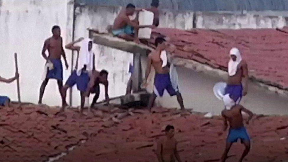 Inmates have seized control of the largest prison near the north-eastern Brazilian city of Natal.