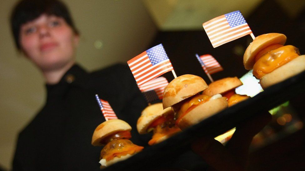 Burgers with US flags