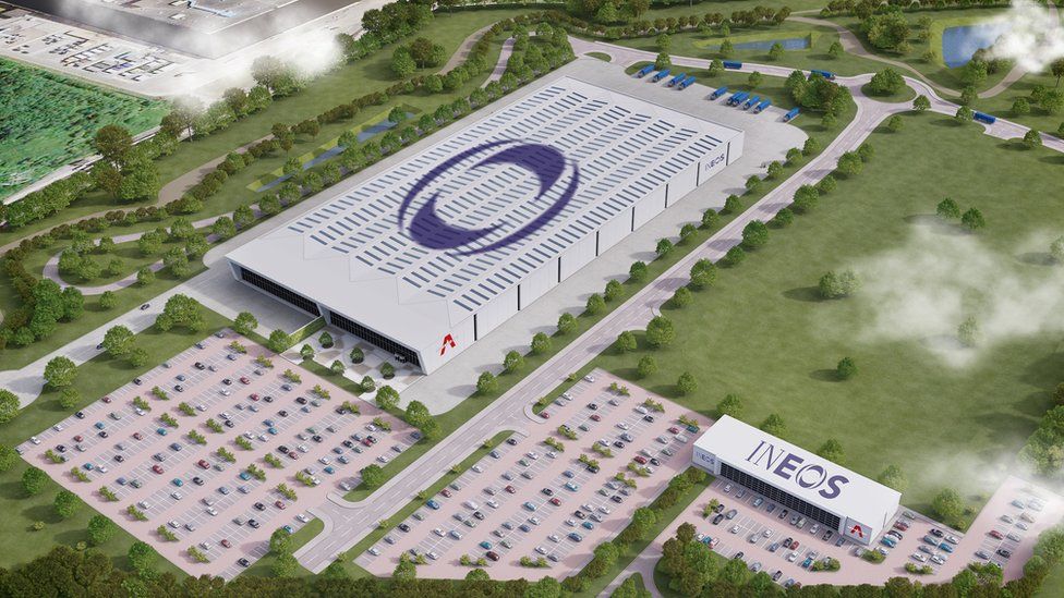 Artistic impression of future aerial view of the Ineos plant