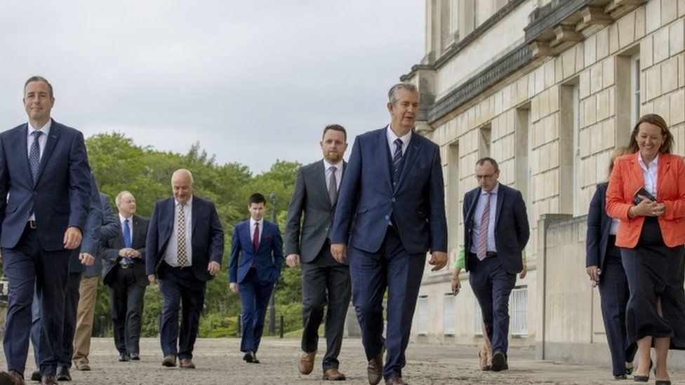 Edwin Poots with his ministerial team