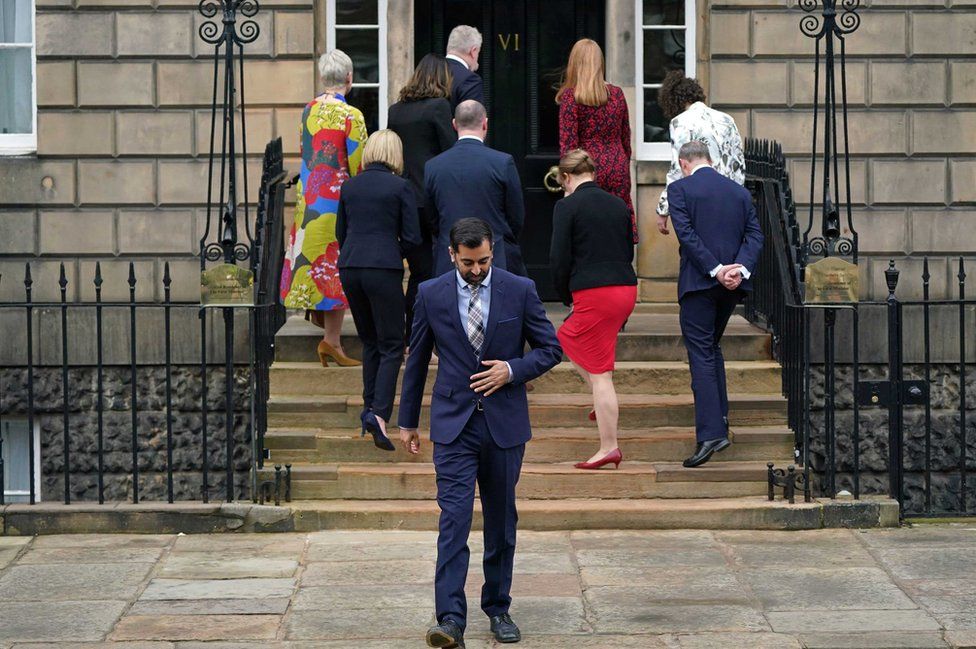 Humza Yousaf with his cabinet