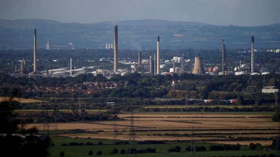 Stanlow oil refinery in Cheshire