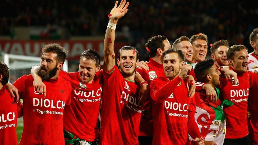 Wales celebrate at full-time