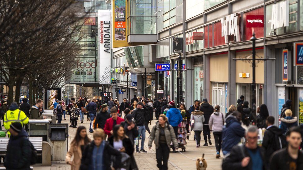 shoppers outside Manchester Arndale